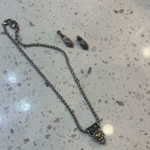 Brighton reversible necklace and earrings.